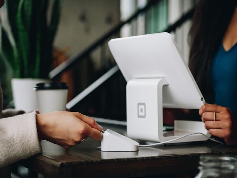 A card payment being made at a service counter